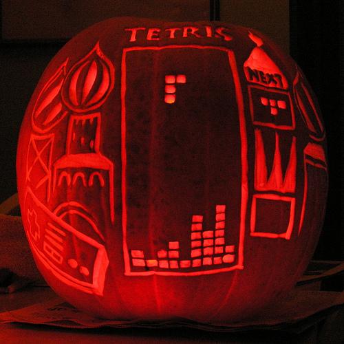 halloween pumpkin carvings artwork tetris