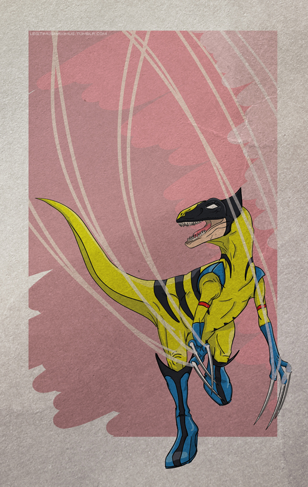 Superhero Dinosaur - Velociraptor Wolverine
