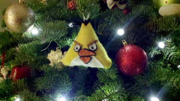 christmas ornaments angry birds yellow