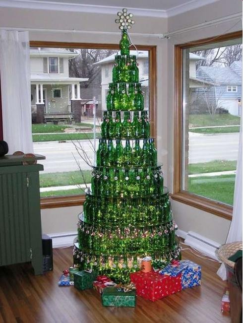 christmas tree beer bottle tree