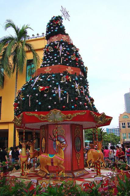 christmas trees reindeer carousel