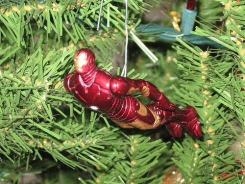 xmas ornaments iron man comic