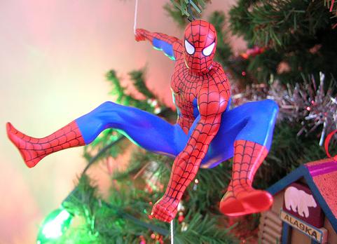 xmas ornaments spiderman comic