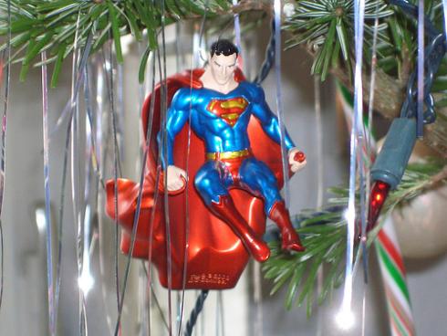 xmas ornaments superman comic