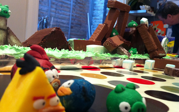 Angry Birds Cake Finished