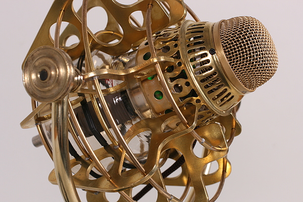 steampunk microphone closeup 2