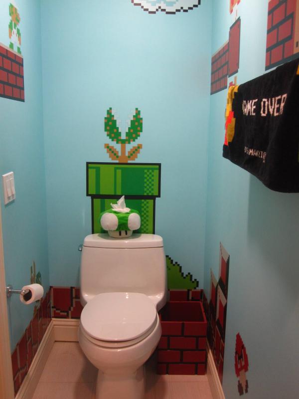 super mario bros bathroom art