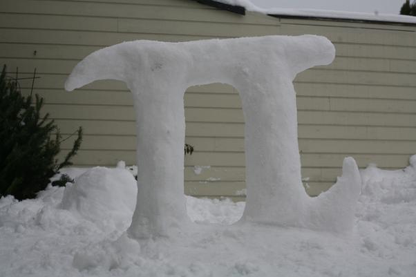 pi snow sculpture pi day