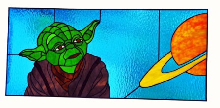 Star Wars Yoda Stained Glass Panel