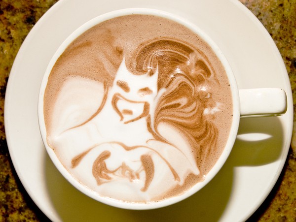 latte art batman