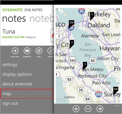 Evernote Mapping