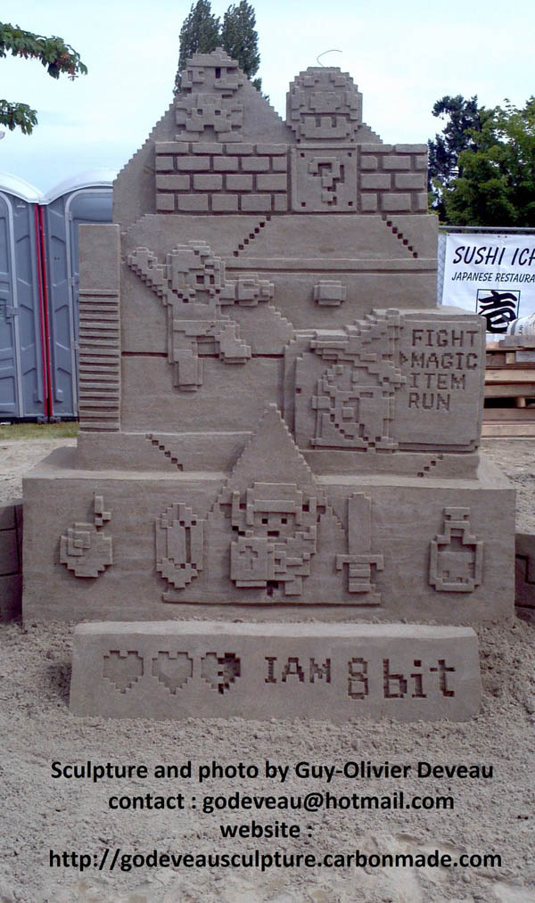 8 Bit Nintendo Sand Sculpture