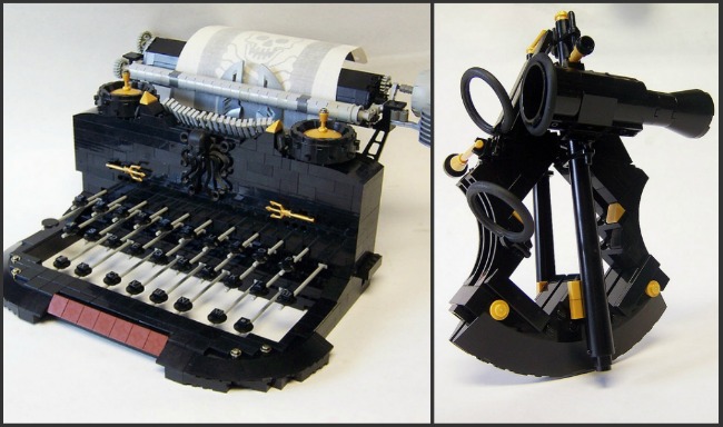 LEGO Pirate Typewriter and Sextant