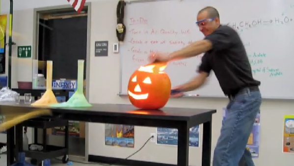 Mr. Bergmann Exploding Pumpkin Experiment