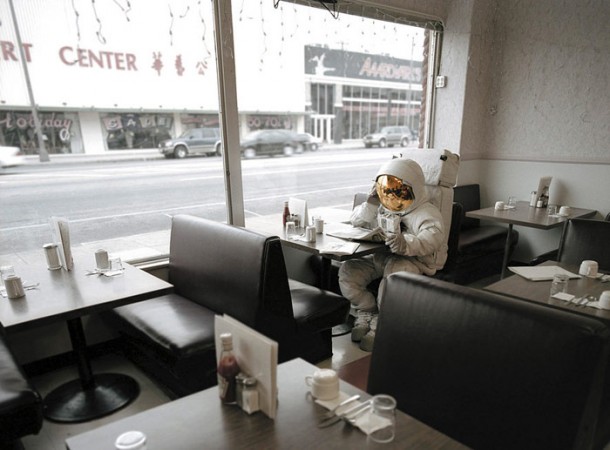 Astronaut in a diner