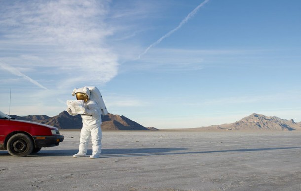 Astronaut on a road trip