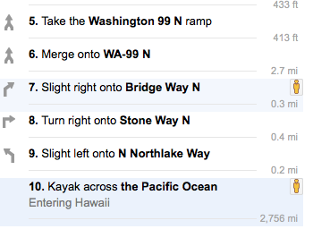 Google kayak directions
