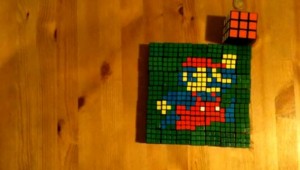 Mario made out of Rubik's Cubes