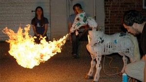 fire breathing animetronic pony