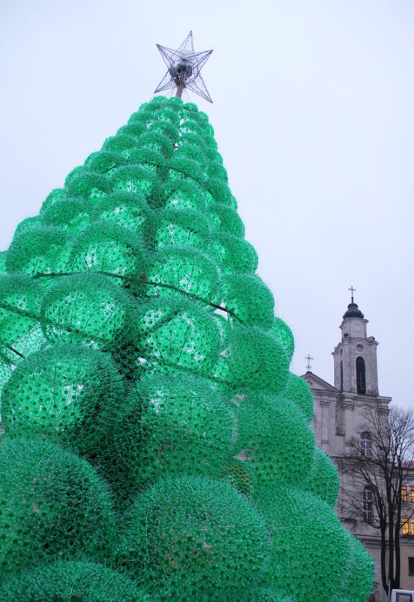 Christmas Tree made out of recycled plastic bottles