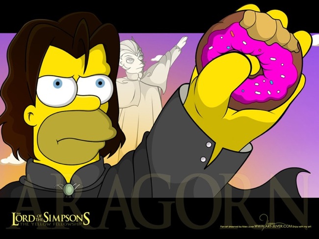 Homer Simpson as Aragorn