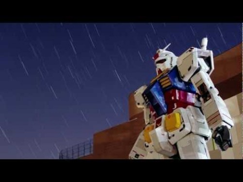 Gundam Statue At Night Sky Image