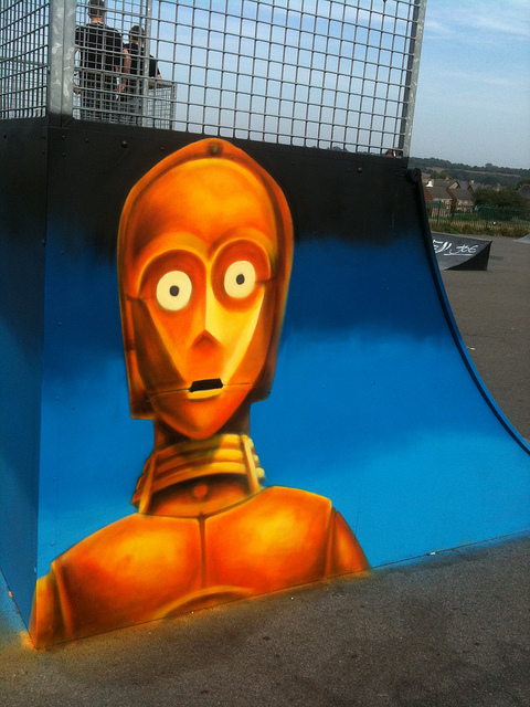 C-3PO skate park mural