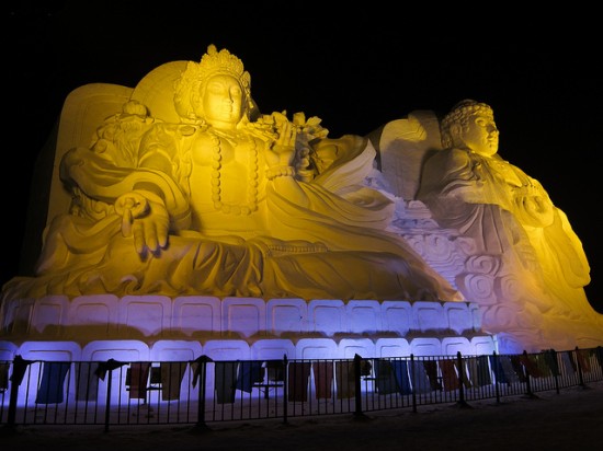 Ice sculpture of Buddha