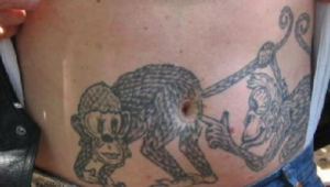 monkey ass tattoo