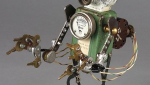 steampunk nelson found object robot