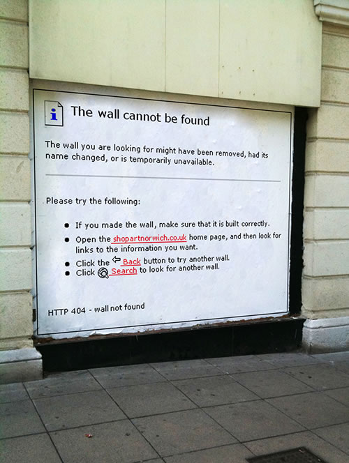 error 404 wall not found