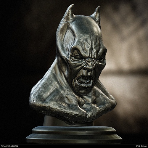 scary demon batman sculpture