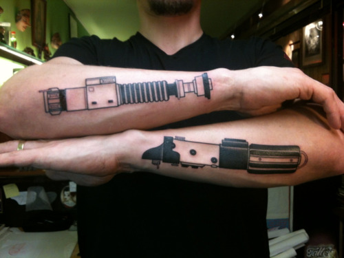 Luke/Vader Lightsaber Tattoos