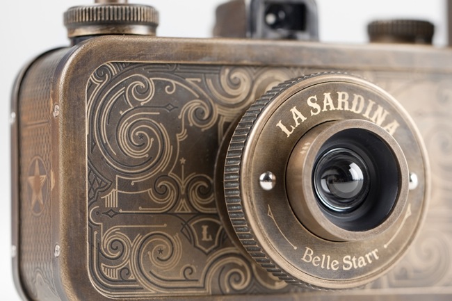 Close-up of steampunk camera