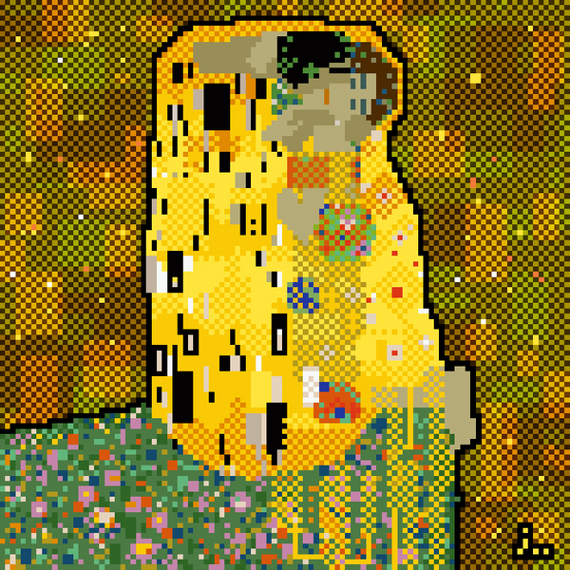 8-bit Klimt painting