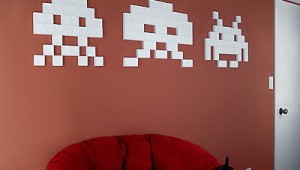 Papercraft Space Invaders