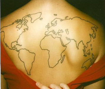 Take The World Upon Your Shoulders: World Map Tattoos