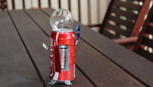 Robot made out of Coke cans