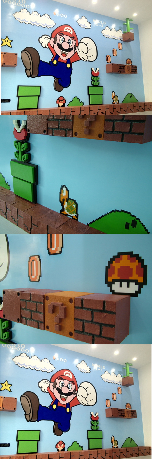 Sticker Mural en 3D avec Super Mario