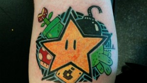 mario bros star tattoo