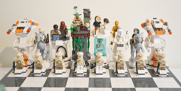 Rebel side of Star Wars chess set