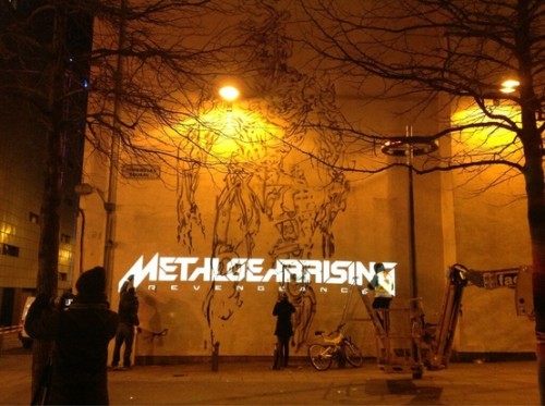 Metal Gear Rising Revengeance Murals In Liverpool at night image