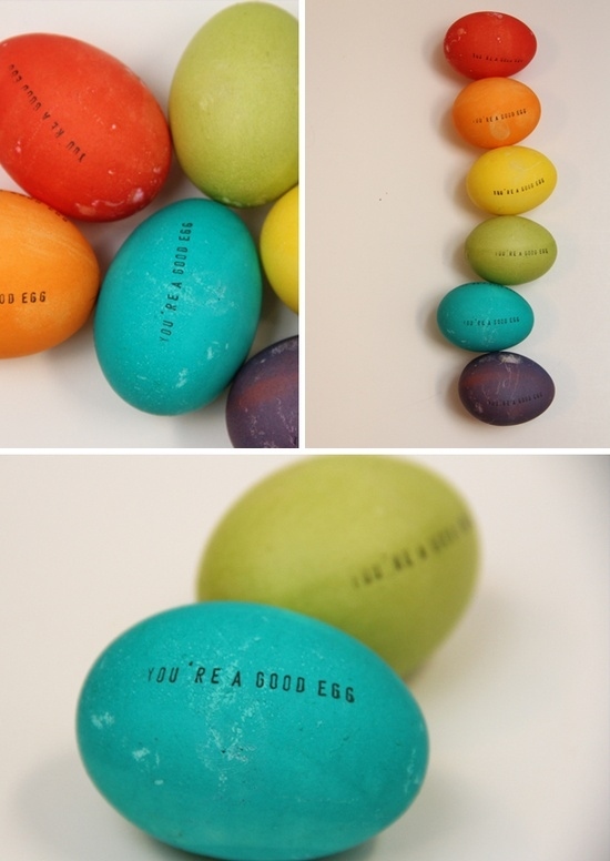 Stamped Easter Eggs