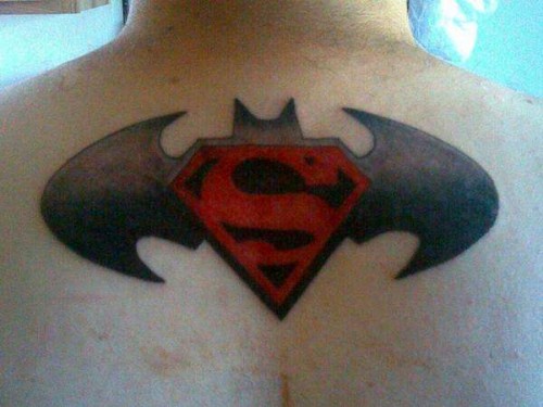 Superman in Batman Tattoo
