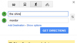 Google Maps LOTR easter egg
