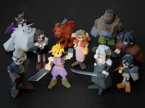 Final Fantasy 7 3D printer polygon figures by Joaquin Baldwin image 1