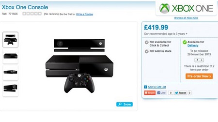 Xbox One Toys R Us listing image