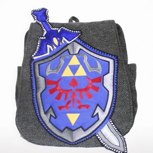 Zelda Sword Shield handcrafted bag Geeky U image