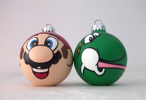 Mario Yoshi ornaments by GingerPots