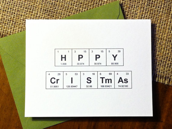 Periodic Table Chemistry ‘HPPY CrISTmAs’ Greeting Card